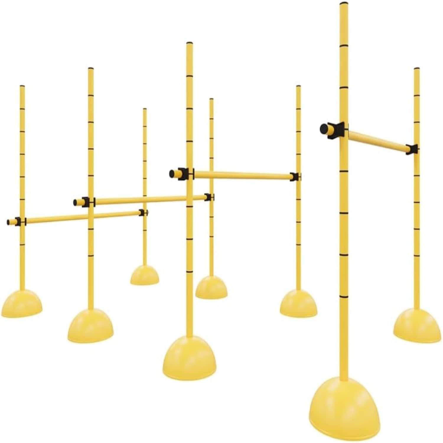 Power Systems - Adjustable Plyo Hurdles Set of 4 – Training Hurdles for Agility & Speed - Yellow/Black