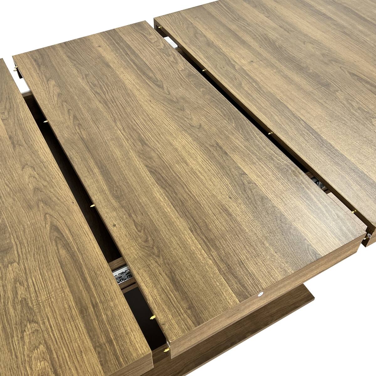Alt View 8. Loheer - Loheer Extendable Dining Table, Rectangular Aged Wood Look, Seats Six to Ten, 63 to 79 Inches - Black Brown.