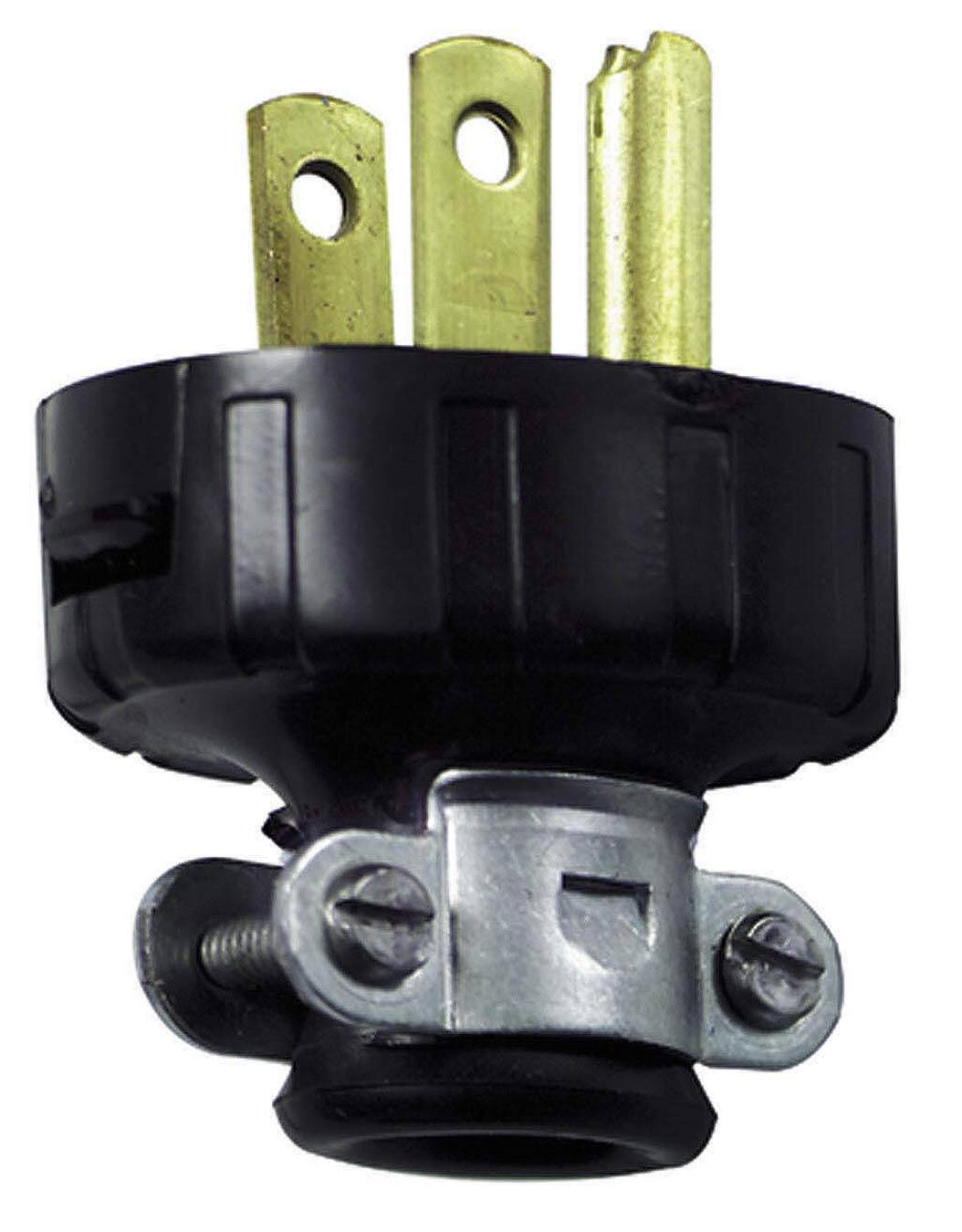 Front. Leviton - Leviton Residential Vinyl Straight Blade Plug 5-15P 18-14 AWG 2 Pole 3 Wire - Black.