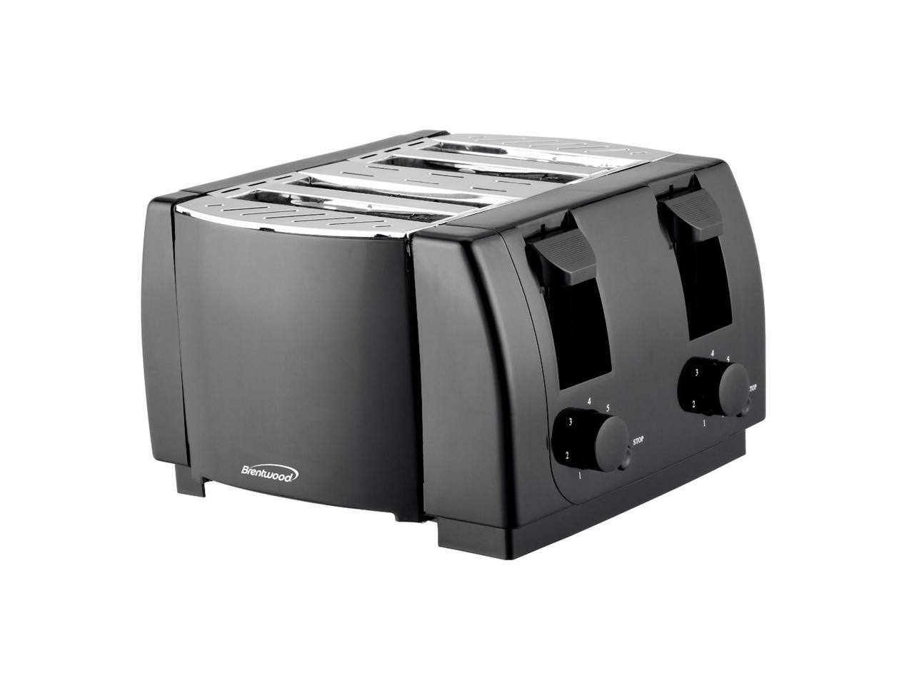 Alt View 4. Brentwood Appliances - Brentwood TS-285 Cool Touch 4-Slice Toaster (Black) - Black.