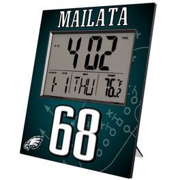 Keyscaper - Jordan Mailata Philadelphia Eagles Digital Desk & Wall Clock - Multicolor