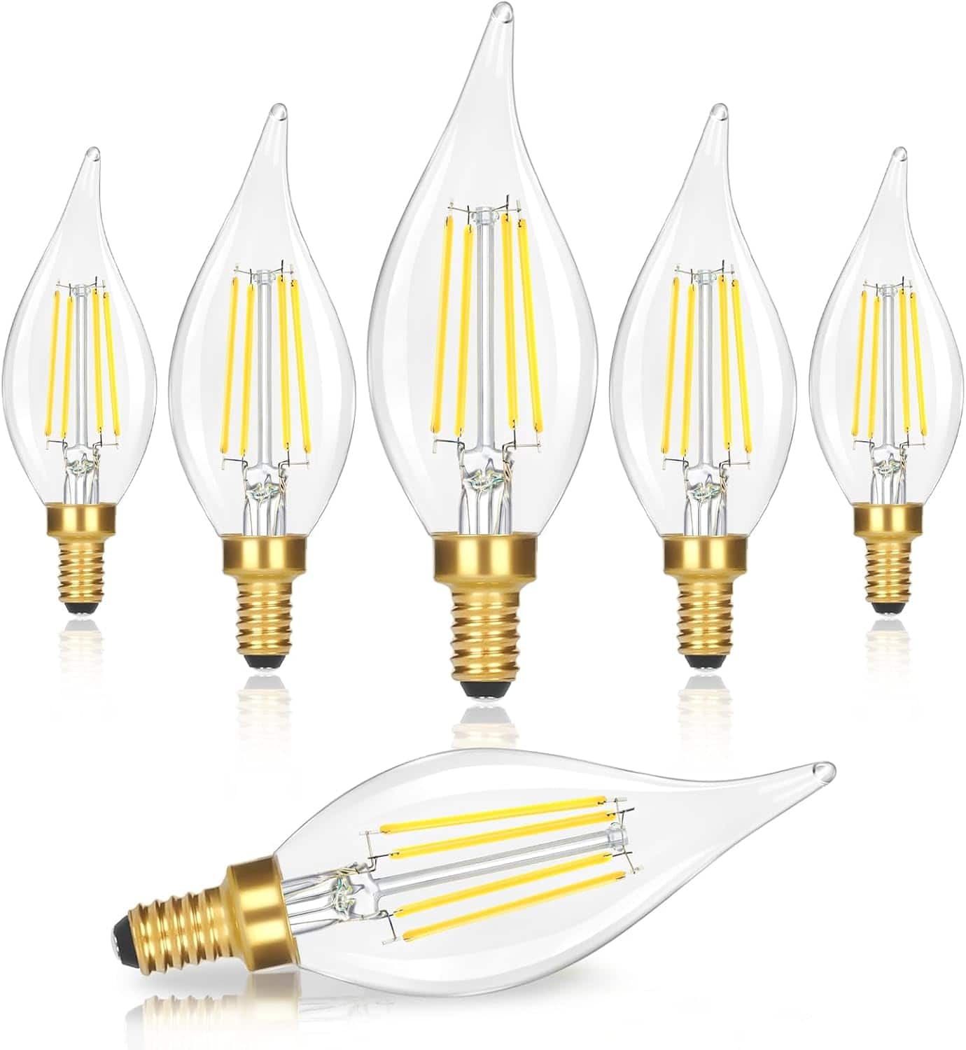 Nordic Hygge - Dimmable E12 Candelabra LED Light Bulbs 40W Equivalent, 2700K Soft Warm White Chandelier Light Bulbs