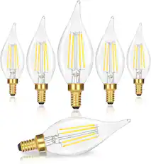 Front. Nordic Hygge - Dimmable E12 Candelabra LED Light Bulbs 40W Equivalent, 2700K Soft Warm White Chandelier Light Bulbs.
