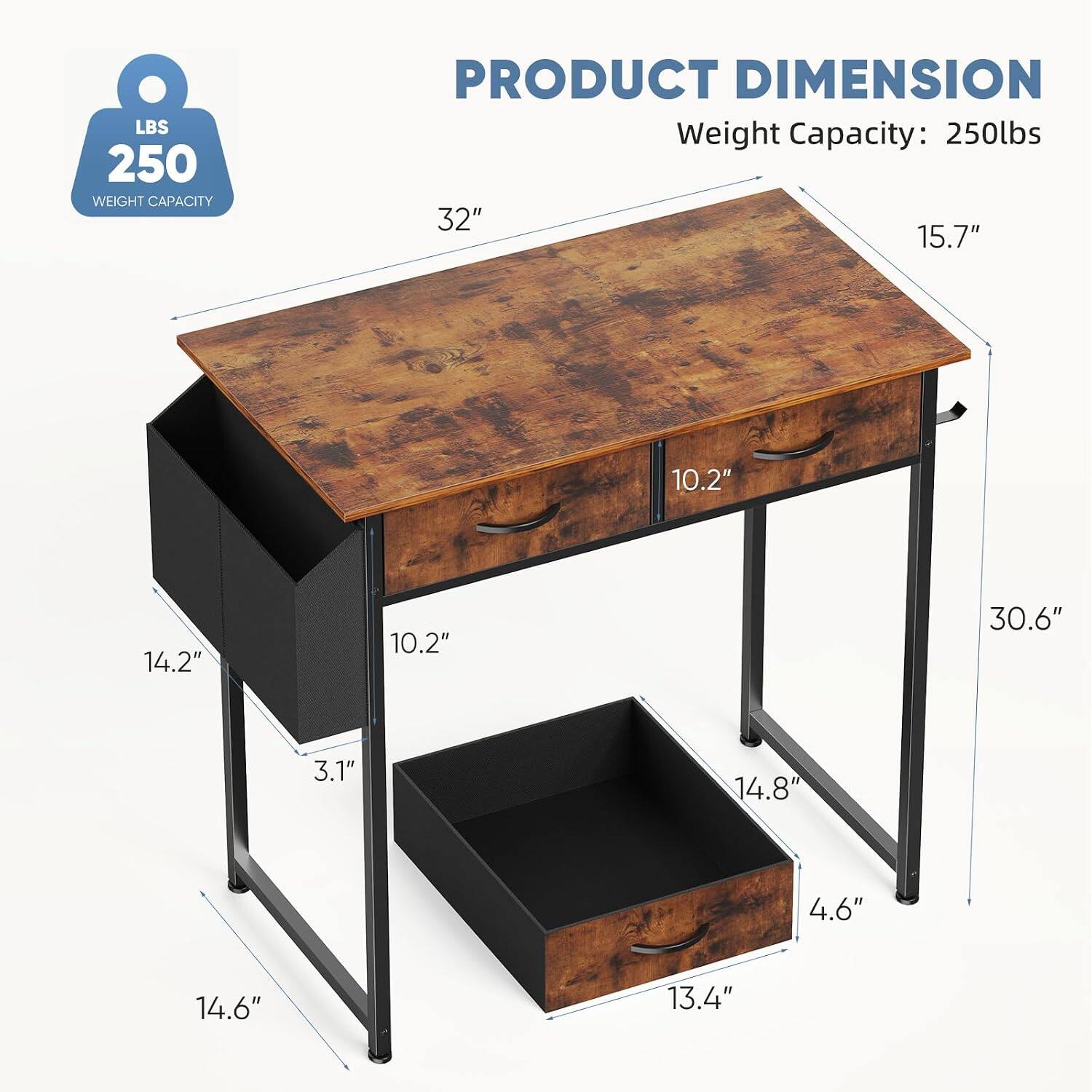 LBS 250 WEIGHT CAPACITY

PRODUCT DIMENSION

Weight Capacity: 250lbs

32" 15.7" 10.2" 14.2" 10.2" 30.6" 3.1" 14.8" 4.6" 14.6" 13.4"