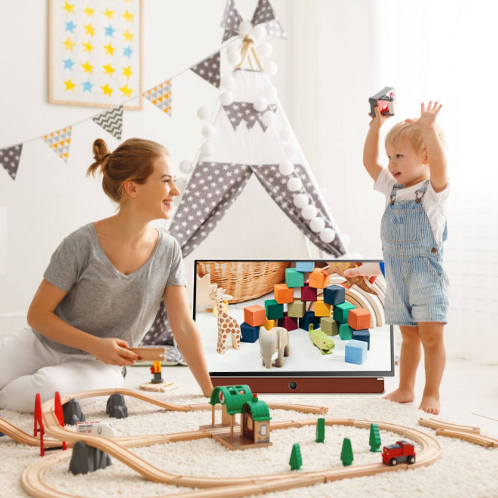 Alt View 5. SKYWORTH - Portable 24" LED Full HD Battery Powered Smart Google TV (2024).