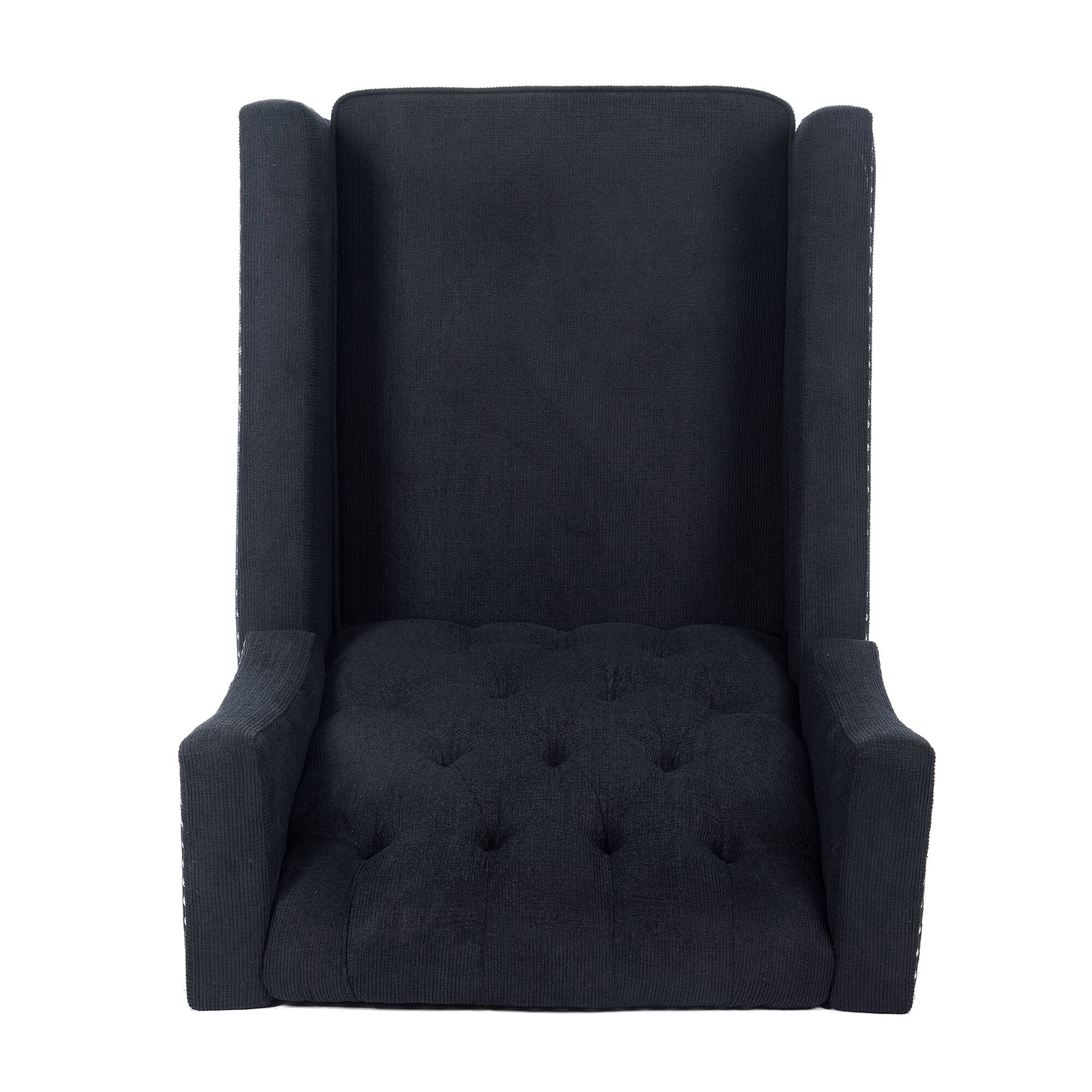 Alt View 7. APRILSOUL - Wide Manual Wing Chair Recliner - Black.