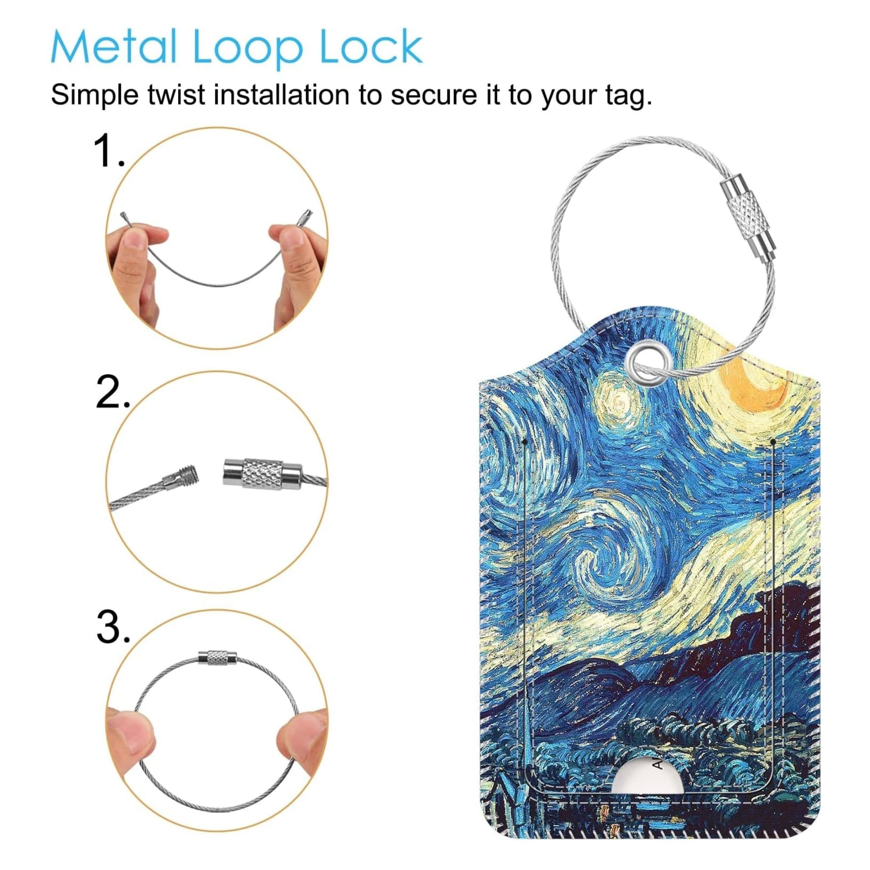Metal Loop Lock  
Simple twist installation to secure it to your tag.  
1.  
2.  
3.