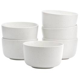 Gibson - Studio 3B Mio 6 Piece 5.5 Inch Round Stoneware Bowl Set in Sea Salt - White