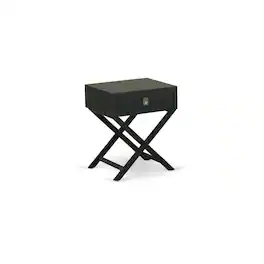 East West Furniture - Night Stand Black - Brown