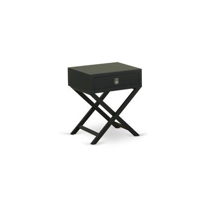 Front. East West Furniture - Night Stand Black - Brown.