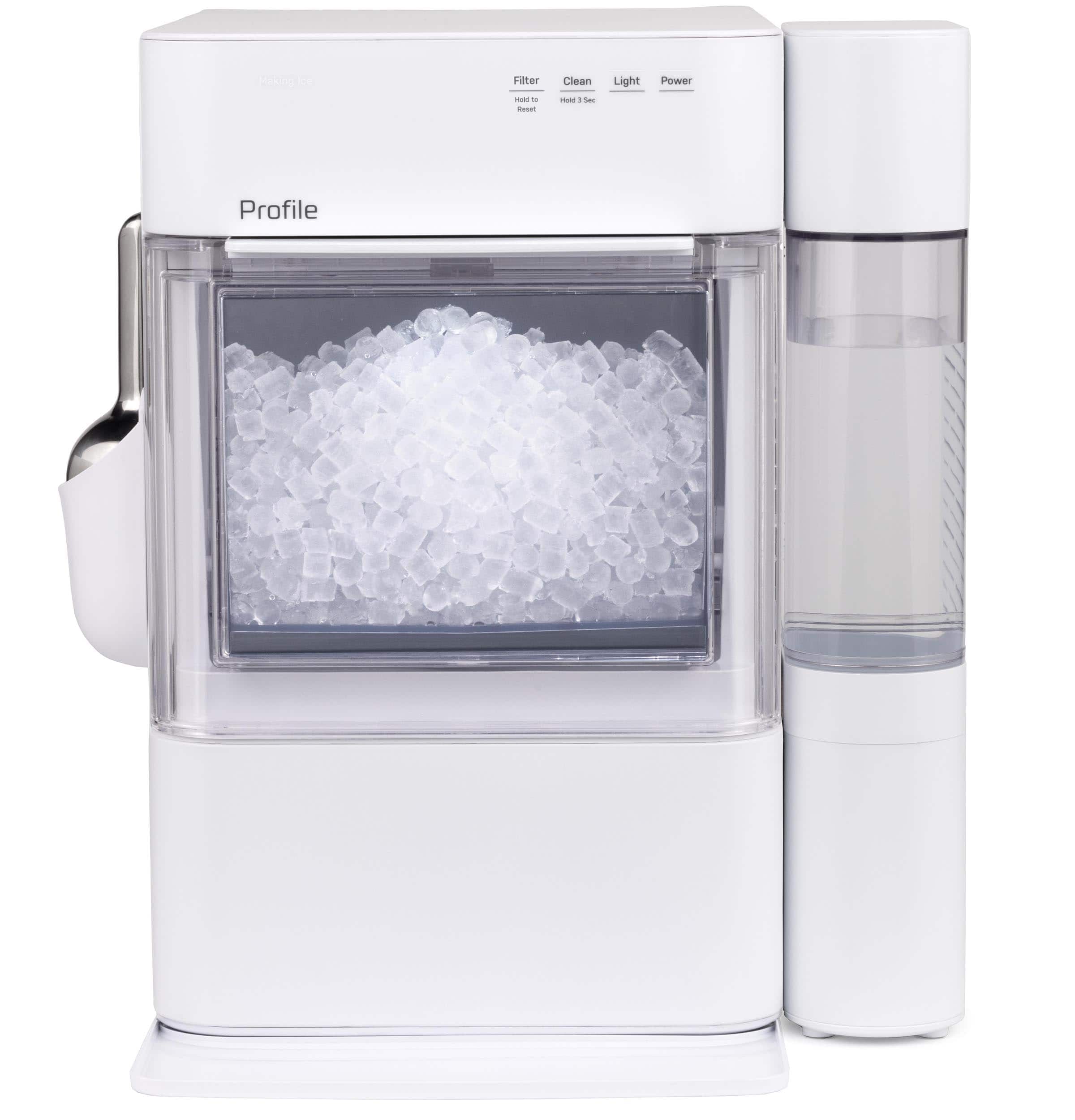 GE Profile - Opal 2.0 Ultra Nugget Ice Maker with Side Tank and Scale Inhibiting Filter - Stone White