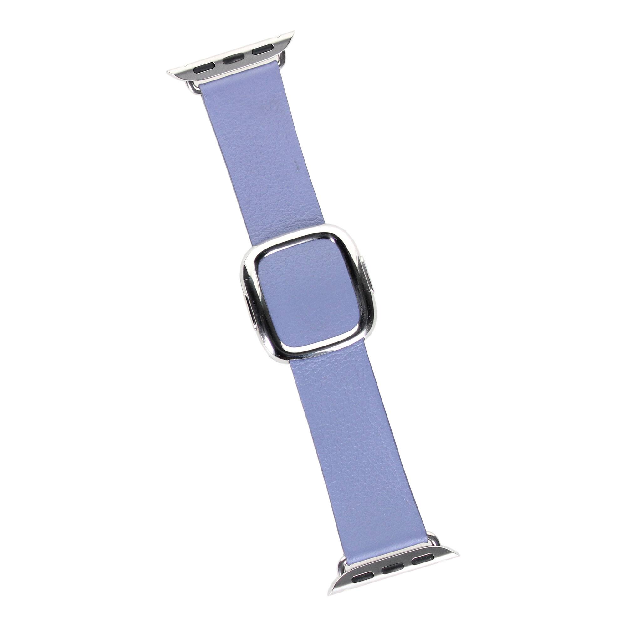 Front. Apple - Apple Watch Band - Modern Buckle (41mm) - Wisteria Purple - Medium - Purple.