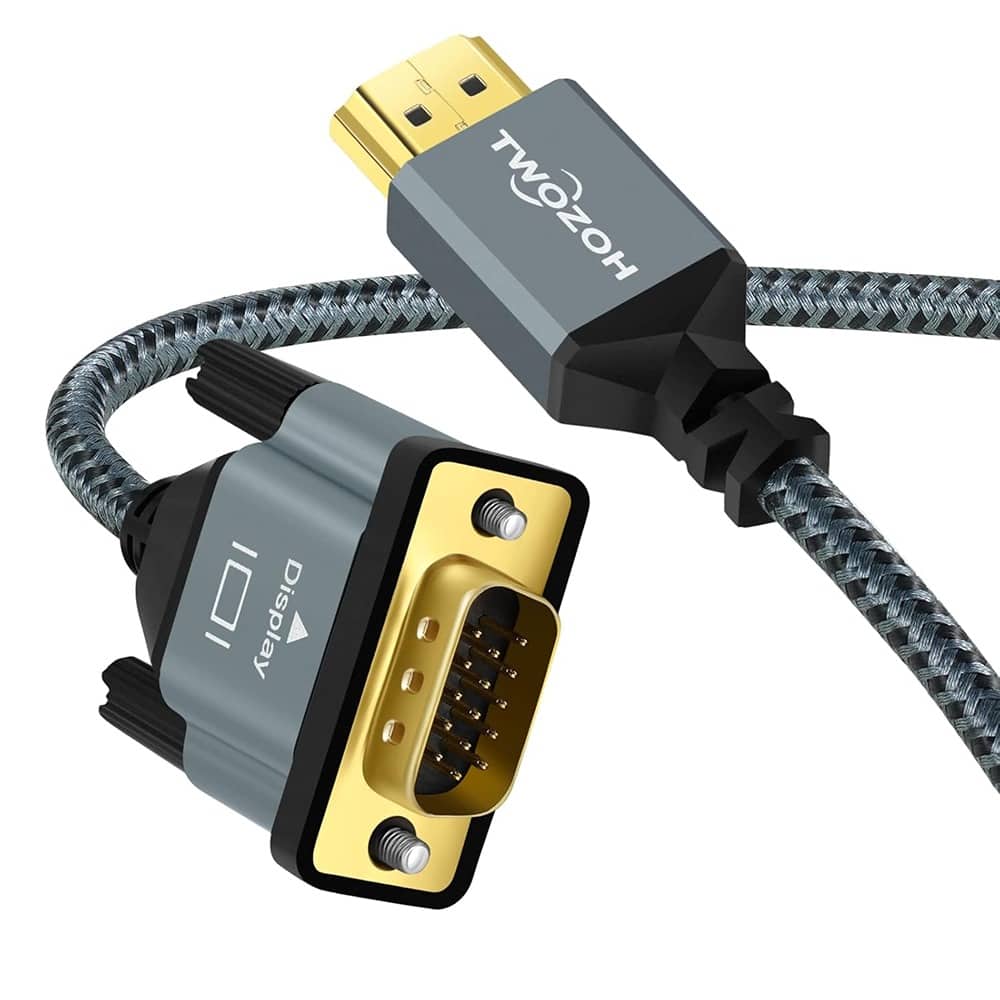 PARKER SLATER - HDMI to VGA Cable – 10 Ft, Gold-Plated, Aluminum Alloy, Nylon-Braided, 1080P