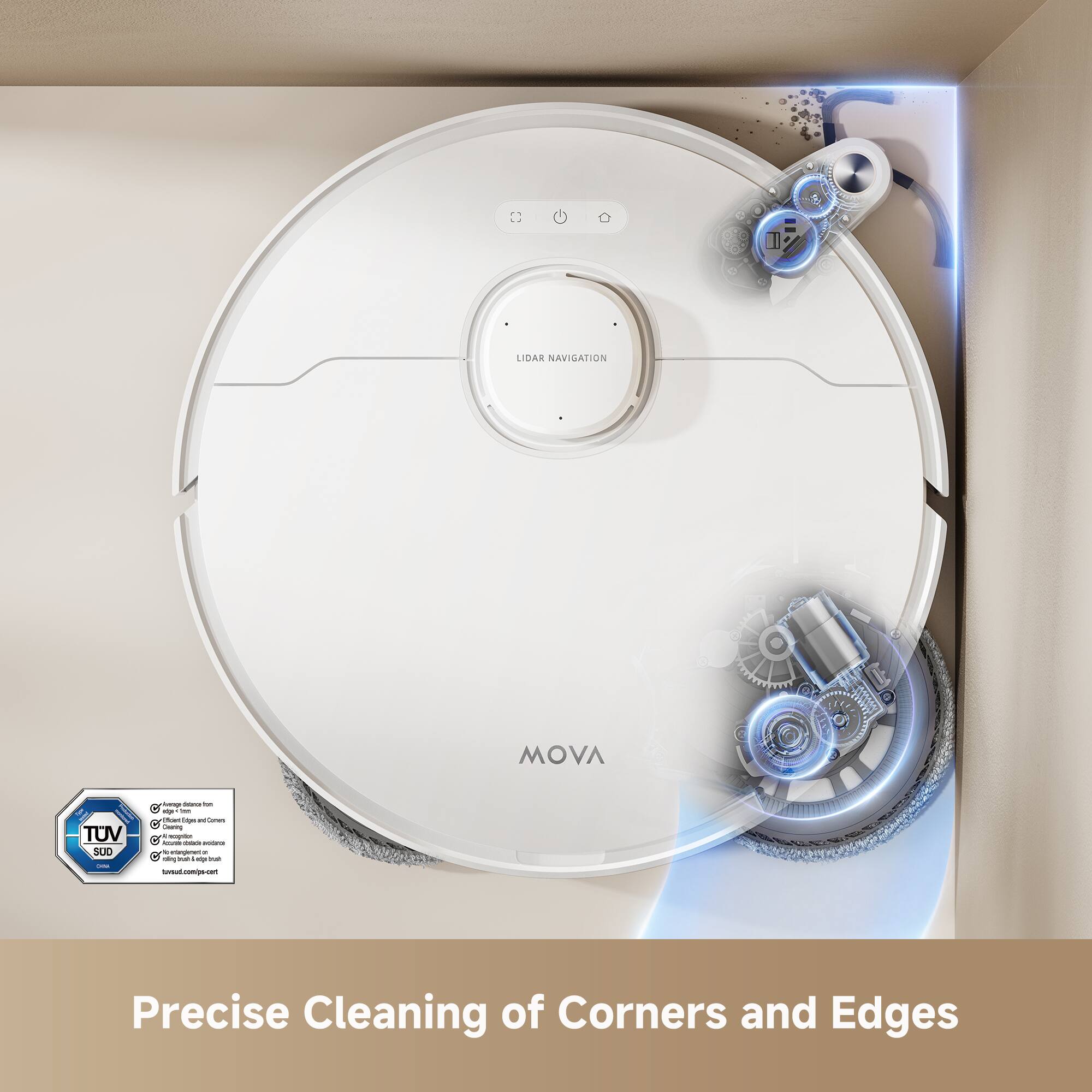 LIDAR NAVIGATION  
MOVA  
TUV SUD  

Precise Cleaning of Corners and Edges