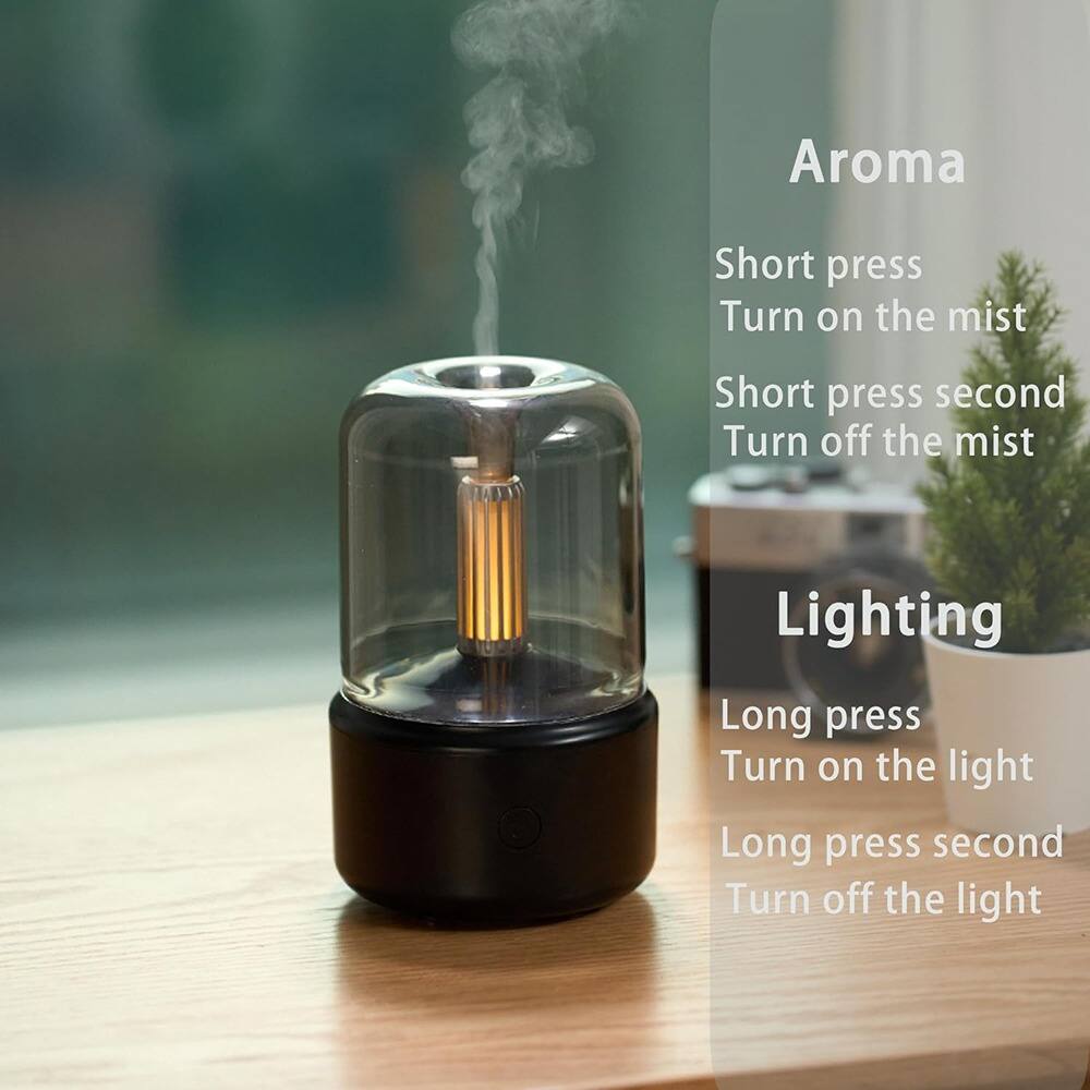 Aroma  
- Short press: Turn on the mist  
- Short press second: Turn off the mist  

Lighting  
- Long press: Turn on the light  
- Long press second: Turn off the light