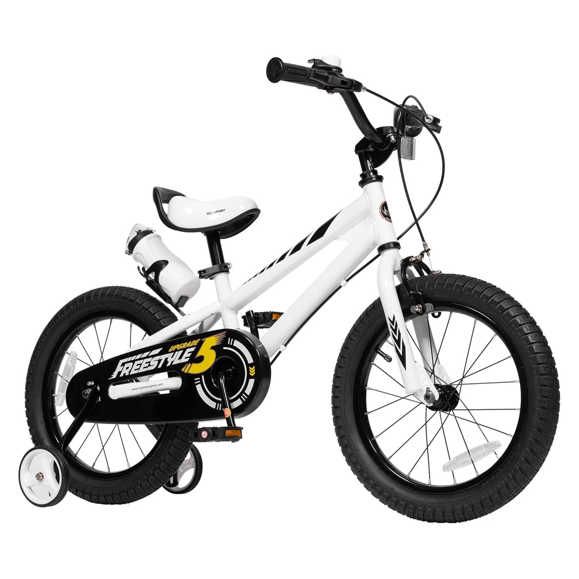RoyalBaby - Freestyle Outdoor Kid's Bicycle with Training Wheels, 16 Inch - White price history on PriceWatchPro