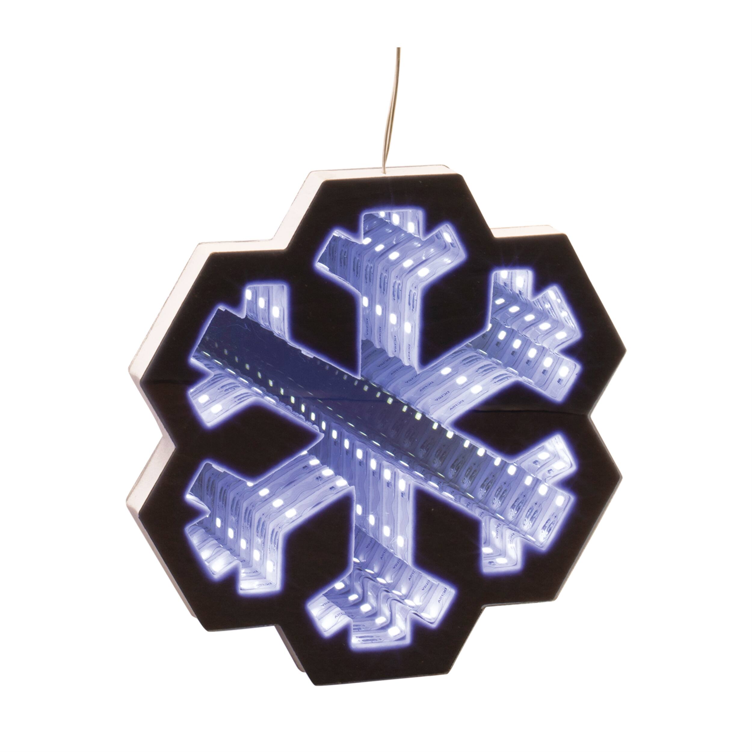 Left. BreeBe - Snowflake Ekkolight Garland 68"L - White.