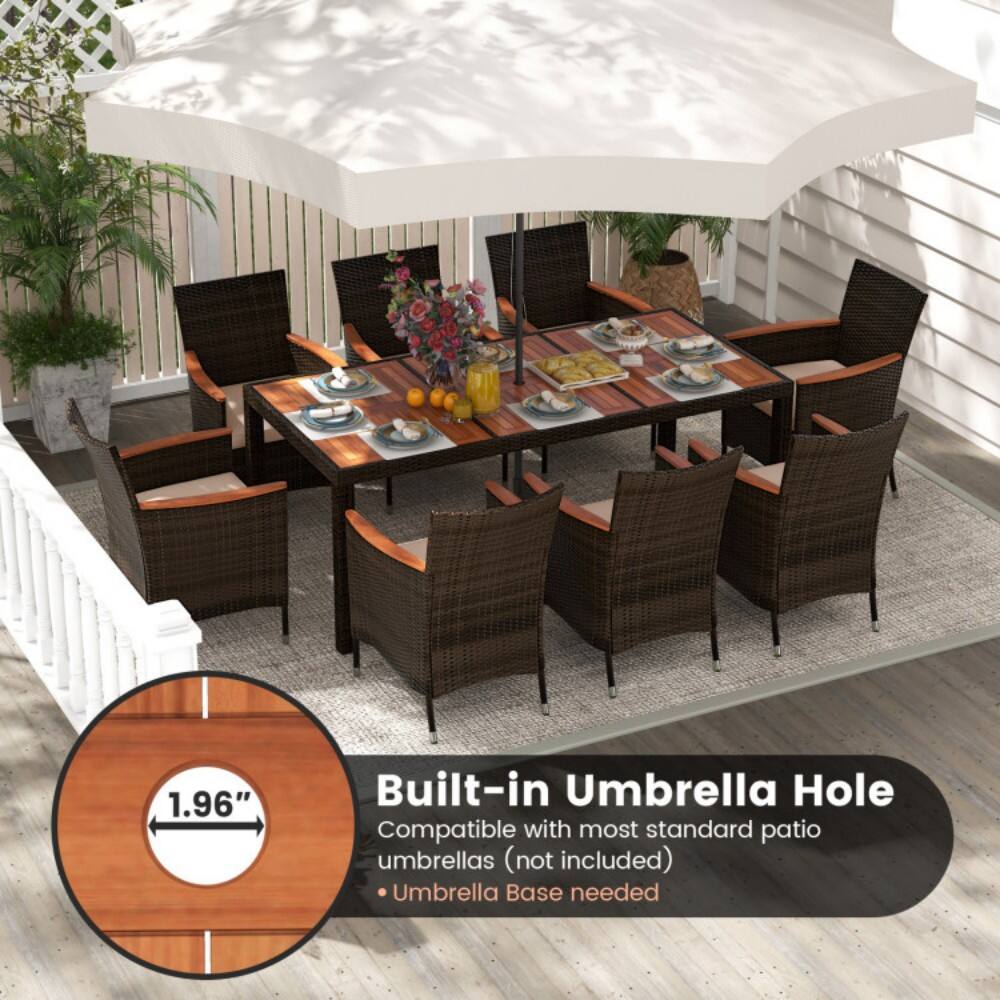 1.96" Built-in Umbrella Hole  
Compatible with most standard patio umbrellas (not included)  
Umbrella Base needed