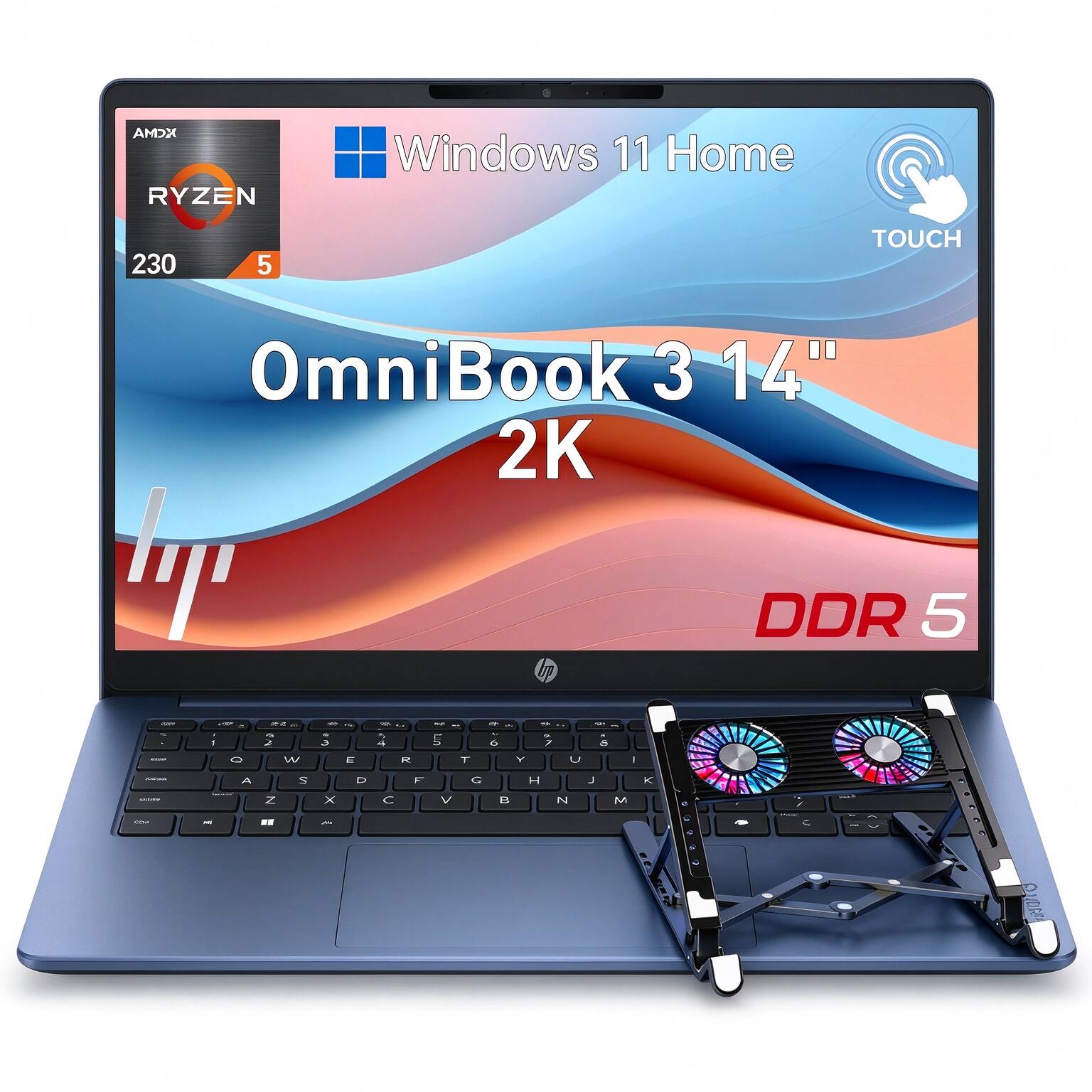 XCMA RYZEN  
Windows 11 Home  
230  
5  
TOUCH  
OmniBook 3 14" 2K  
DDR 5