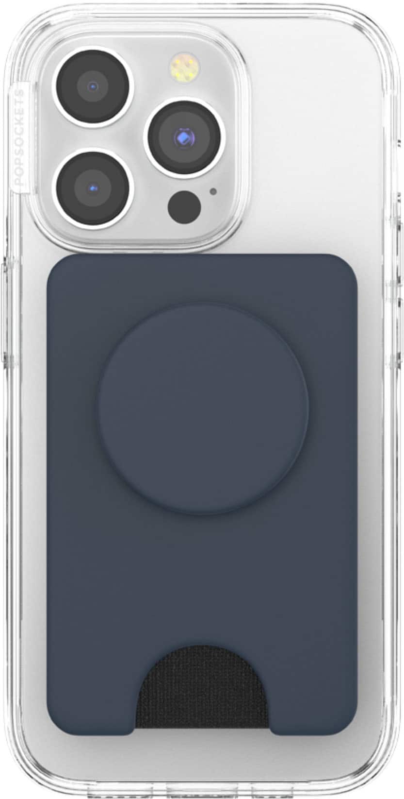 Alt View 2. PopSockets - MagSafe PopWallet+ Cell Phone Wallet & Grip, with Adapter Ring - Navy Blue.