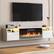 Alt View 2. Circus Cirle - 70" Floating TV Stand with 36" Electric Fireplace Heater - White.