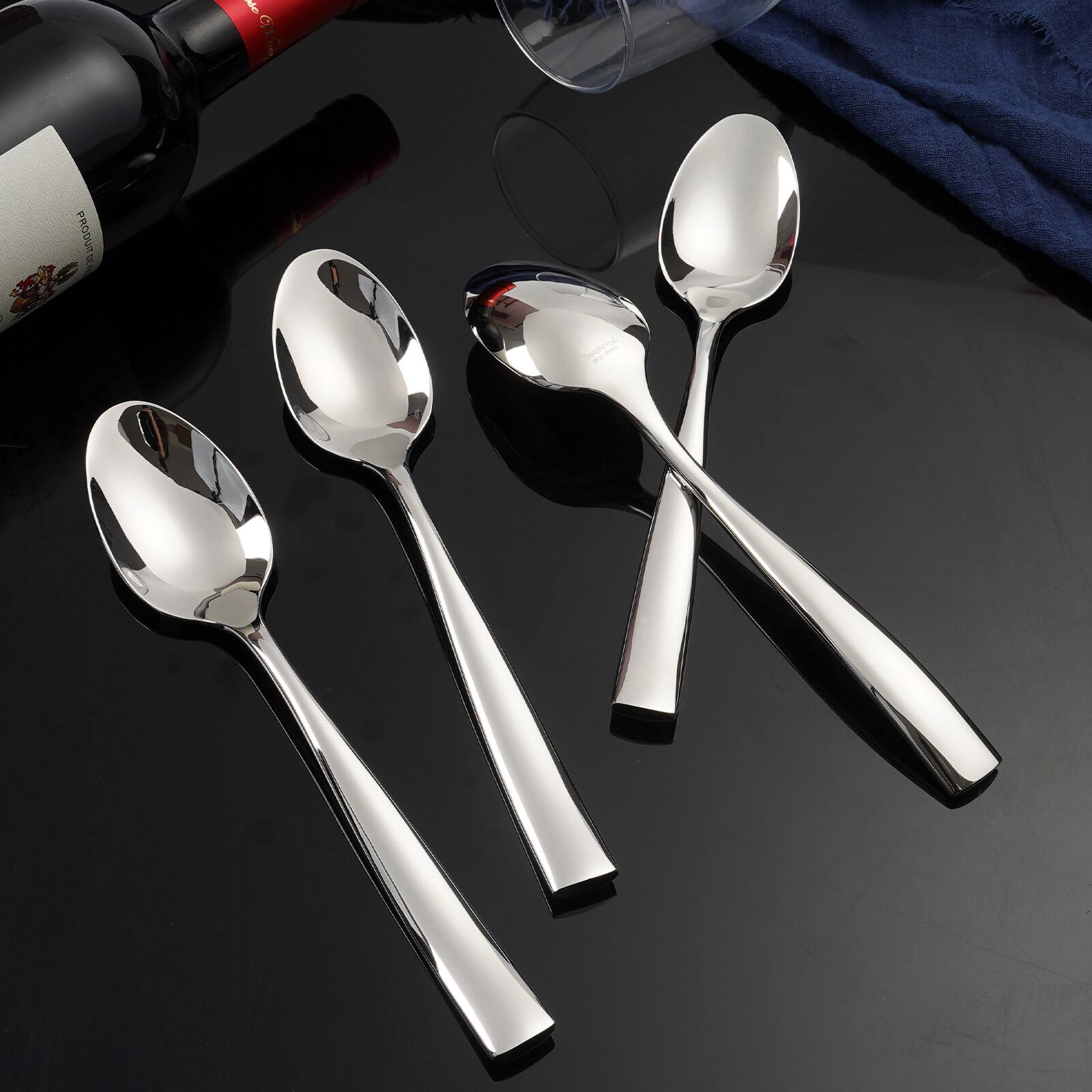 Alt View 1. Hansmart - BARENTHAL Premium 4-Piece Stainless Steel Cutlery Set, Ergonomic Design, Dishwasher Safe, Rust Resistant, Mirror Finish - 4 piece Teaspoons.