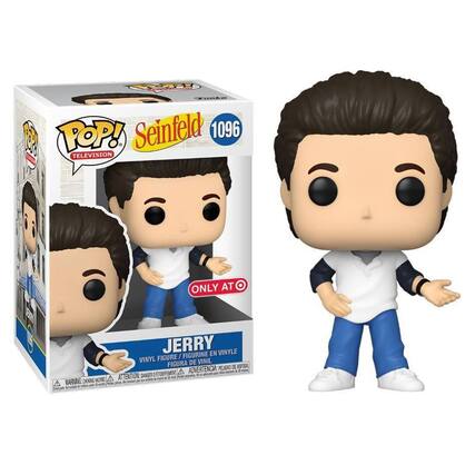 Sure, here is the corrected and grouped text from the image:
---
**POP! Television**
**Seinfeld 1096**
**Jerry**
VINYL FIGURE / FIGURINE EN VINYLE / FIGURA DE VINIL / FIGURA DE VINIL
**ONLY AT TARGET**
**WARNING: CHOKING HAZARD - Small parts. Not for children under 3 years.**
**ATTENTION: DANGER - PELIGRO DE ASFIXIA - ADVERTENCIA: PEQUEÑOS OBJETOS - RISQUE DE SOUFFOCATION**
---
This text is taken from the packaging and the figure itself.
