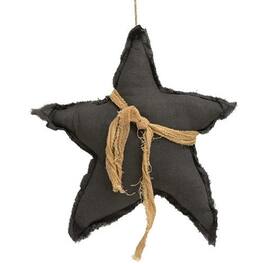 BreeBe - Gray Fabric Star Ornament - Charcoal Grey