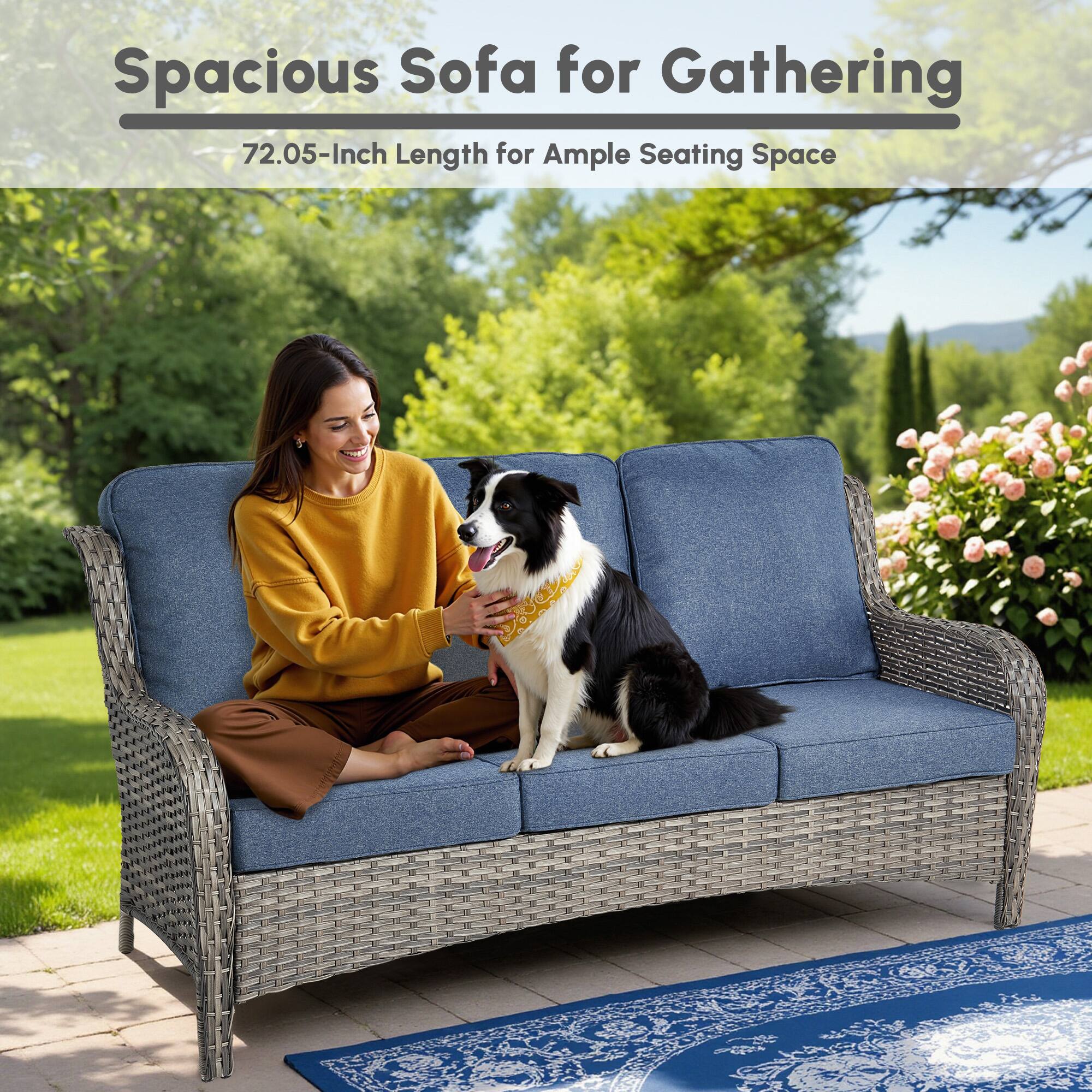Spacious Sofa for Gathering  
72.05-Inch Length for Ample Seating Space