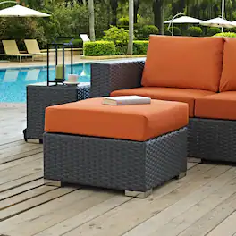 Sojourn Outdoor Patio Sunbrella® Ottoman by Modway - Canvas Tuscan