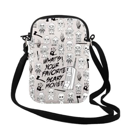 ESBANY - Horror Movie Gift What's Your Favorite Scary Movie Crossbody Bag Horror Characters Funny Movie Gift for Daughter - Scary Movie Cr