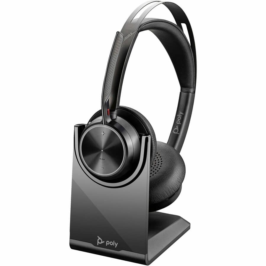 HP Poly Voyager Focus 2 USB C C Headset + USB C/A Adapter Google