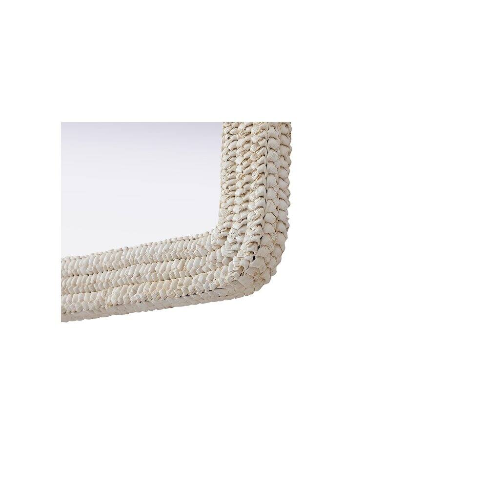 Left. Elegant Decor - Arch Cornhusk Mirror 36x42 in Linen White - Linen White.