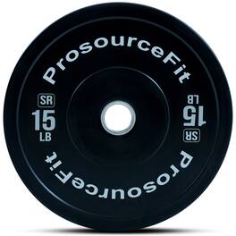 ProsourceFit - Solid Rubber Bumper Plate, 15 lbs - Black