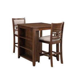 New Classic Furniture - Furniture Gia Solid Wood Counter Table 2 Chairs Brown - Cherry