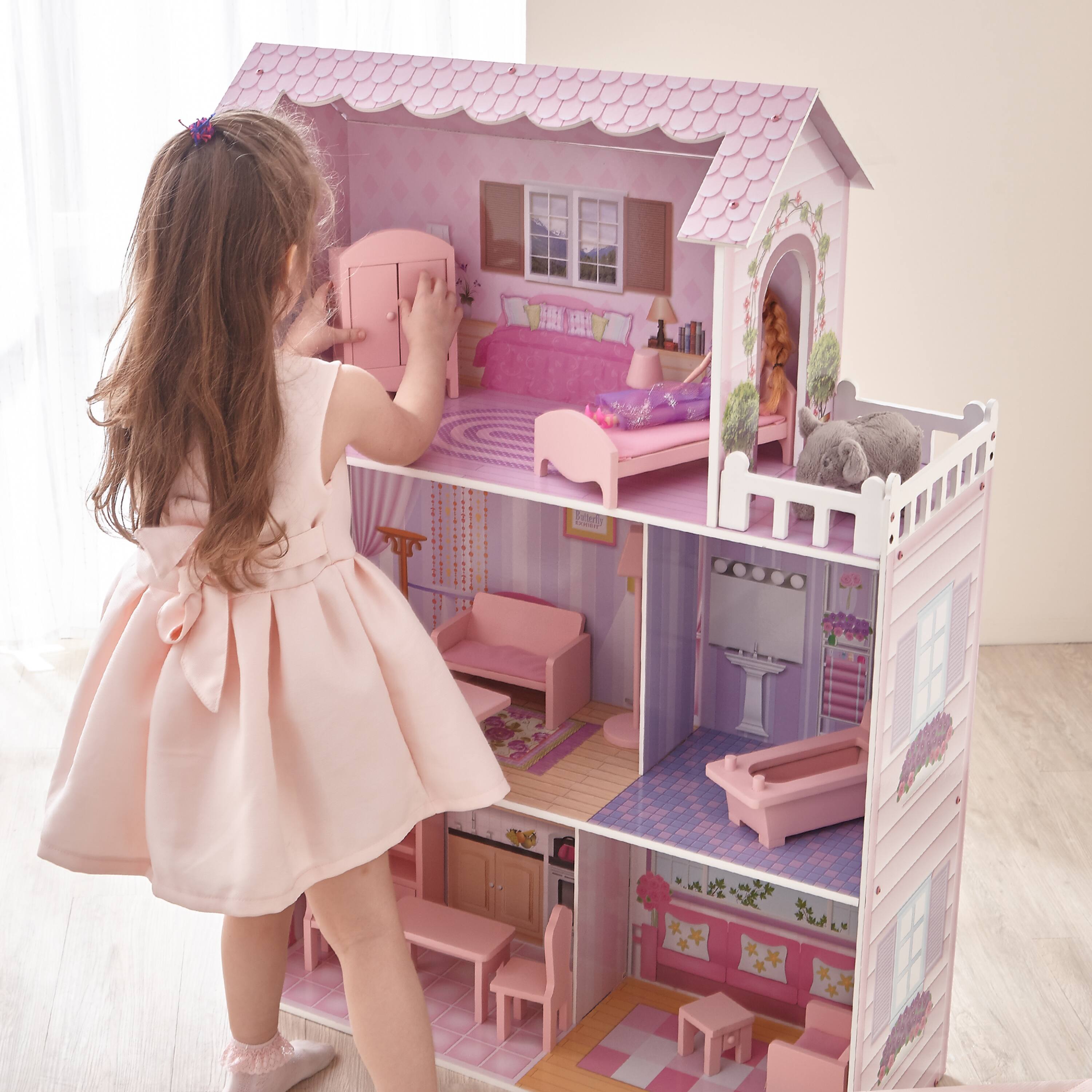 Front. Teamson Kids - Olivia's Little World Dreamland Tiffany 3-Story Dollhouse for 12" Dolls.