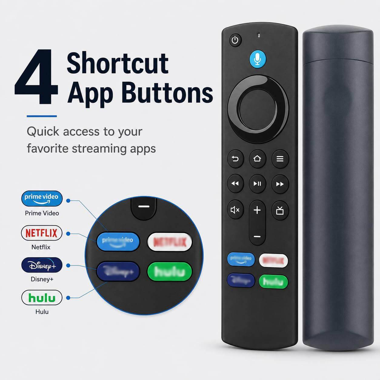 4 Shortcut App Buttons

Quick access to your favorite streaming apps

prime video Prime Video
NETFLIX Netflix
Disney+ Disney+
hulu Hulu