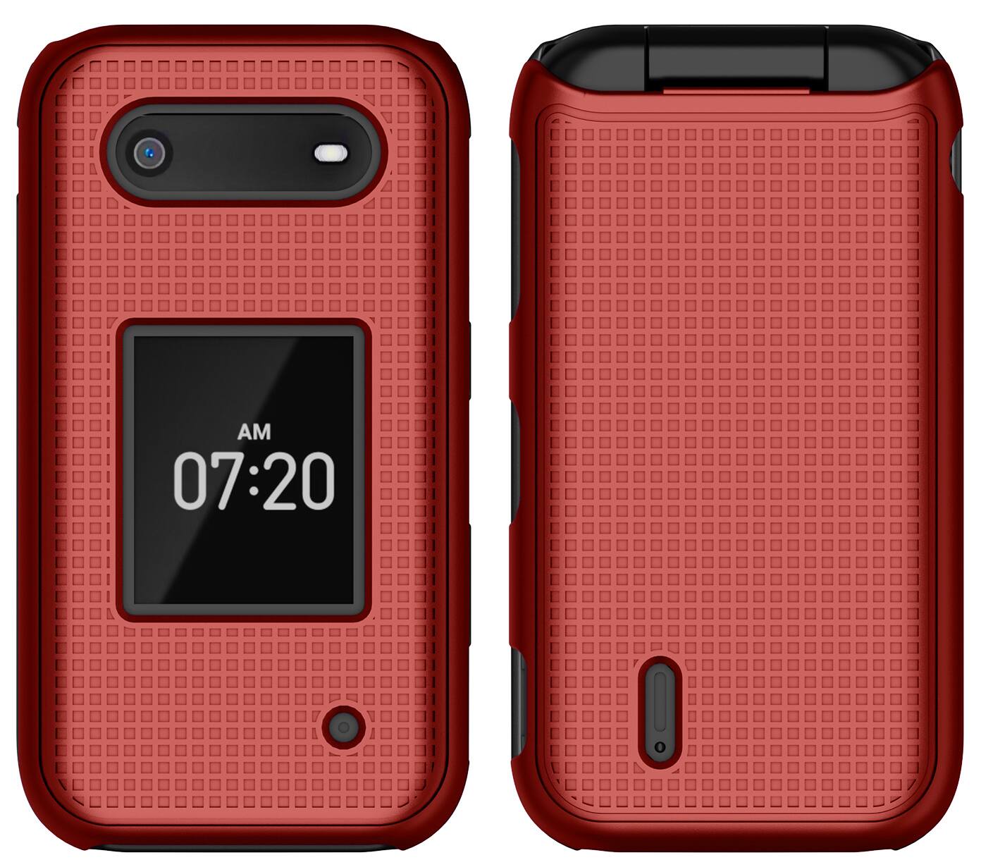 Alt View 3. Nakedcellphone - Hard Case for Nokia 2760 2780 Flip Phone - Red.