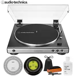 Audio-Technica - AT-LP60X-GM Fully Automatic Belt-Drive Turntable w/ Record Care Bundle