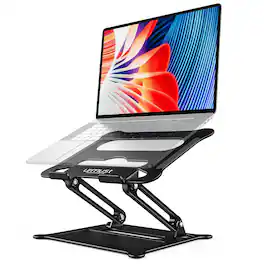 HongFei - Laptop Notebook Stand Holder Adjustable Stand Portable Riser Compatible with MacBook Air Pro HP Dell XPS Lenovo - A-Black