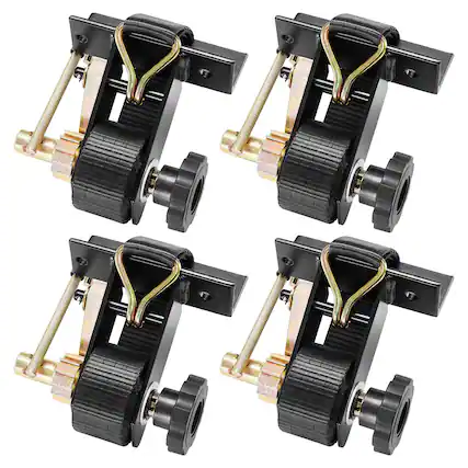 Front. VEVOR - Ladder Rack Ratchet Straps, Black Square Tube Mount, 1.5 in Wide x 7.4 ft Long Black Ladder Rack Straps - Black.