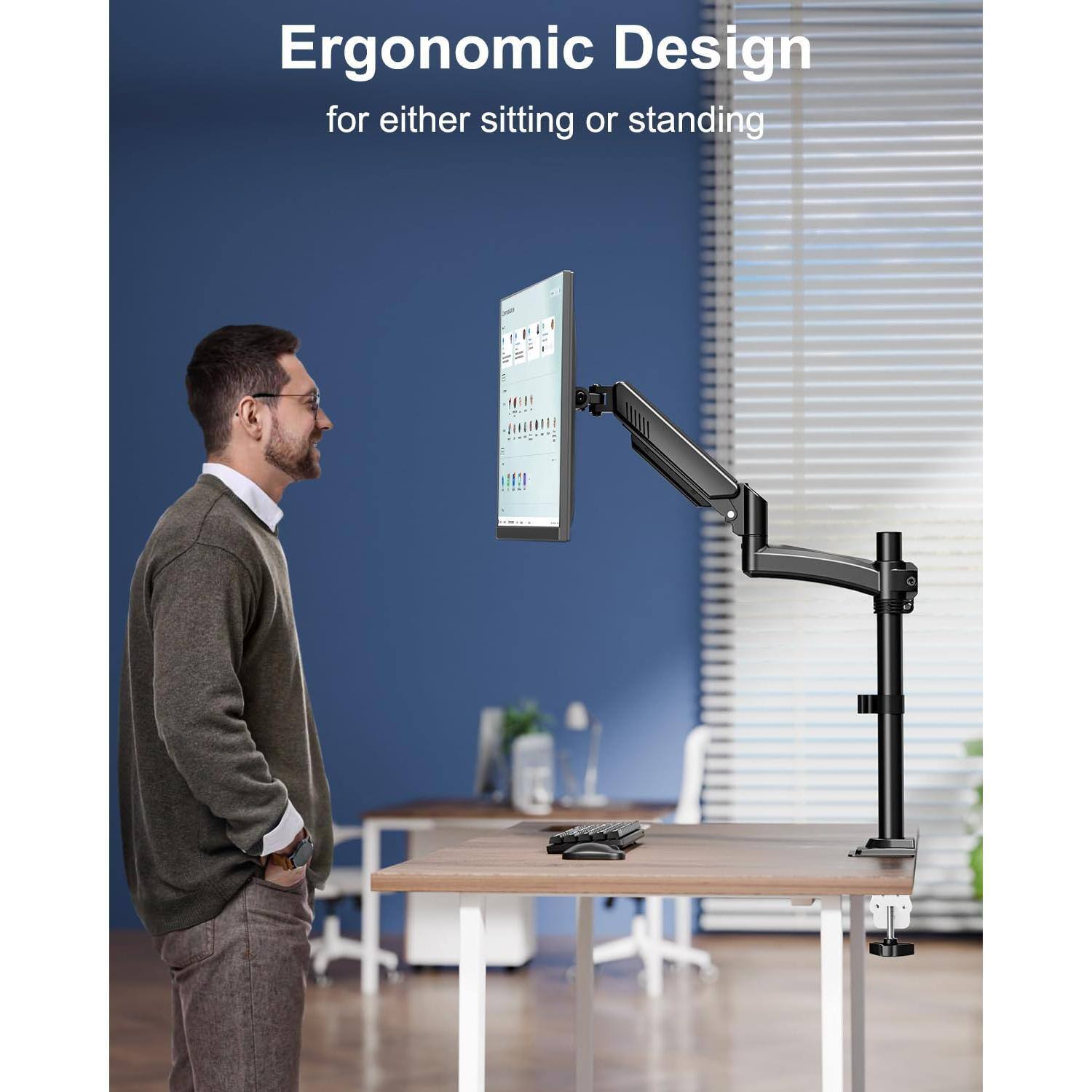 Ergonomic Design  
for either sitting or standing
