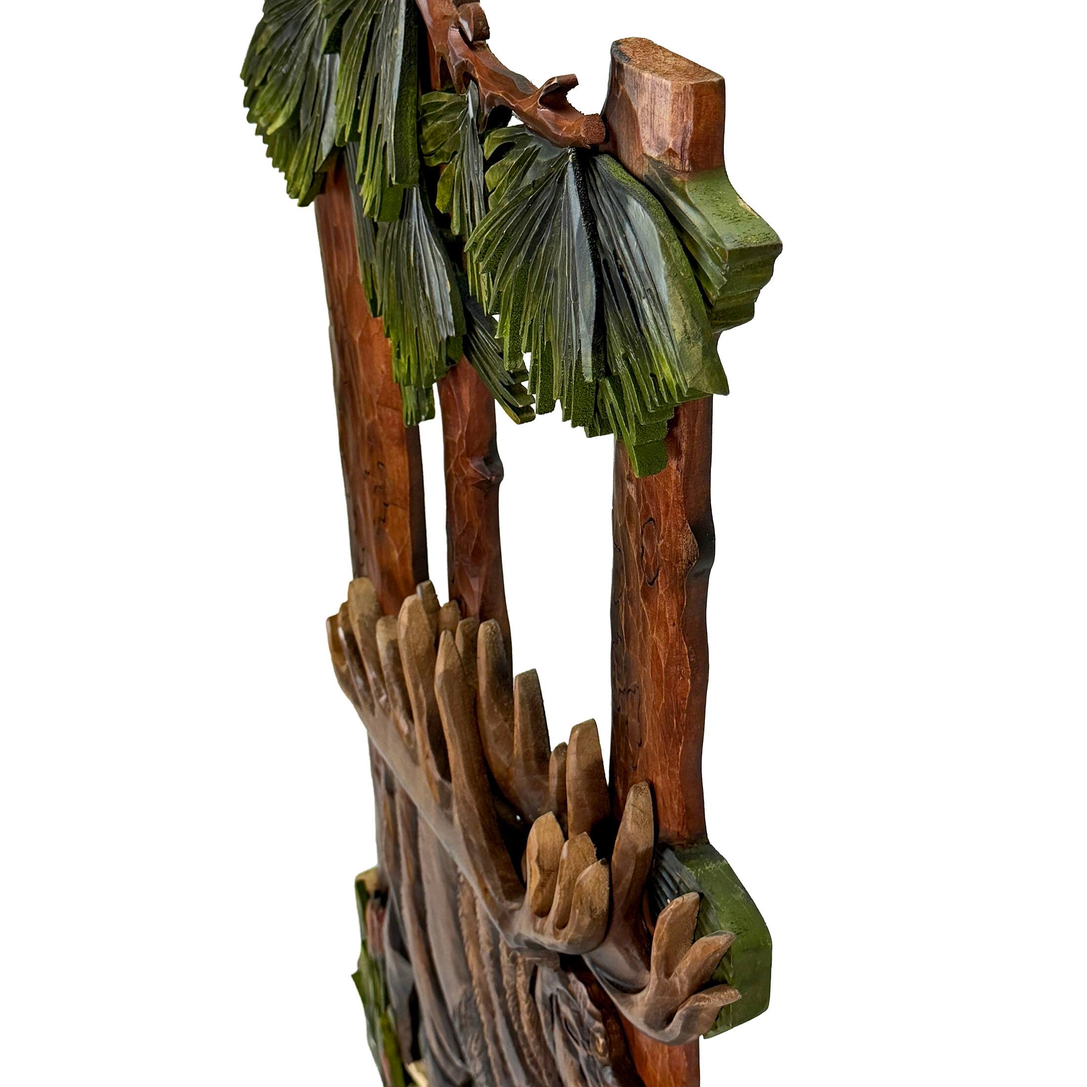 Alt View 2. Zeckos - 31x17 Intarsia Wood Moose Wall Sculpture Rustic Cabin Lodge Wildlife Decor - Brown.