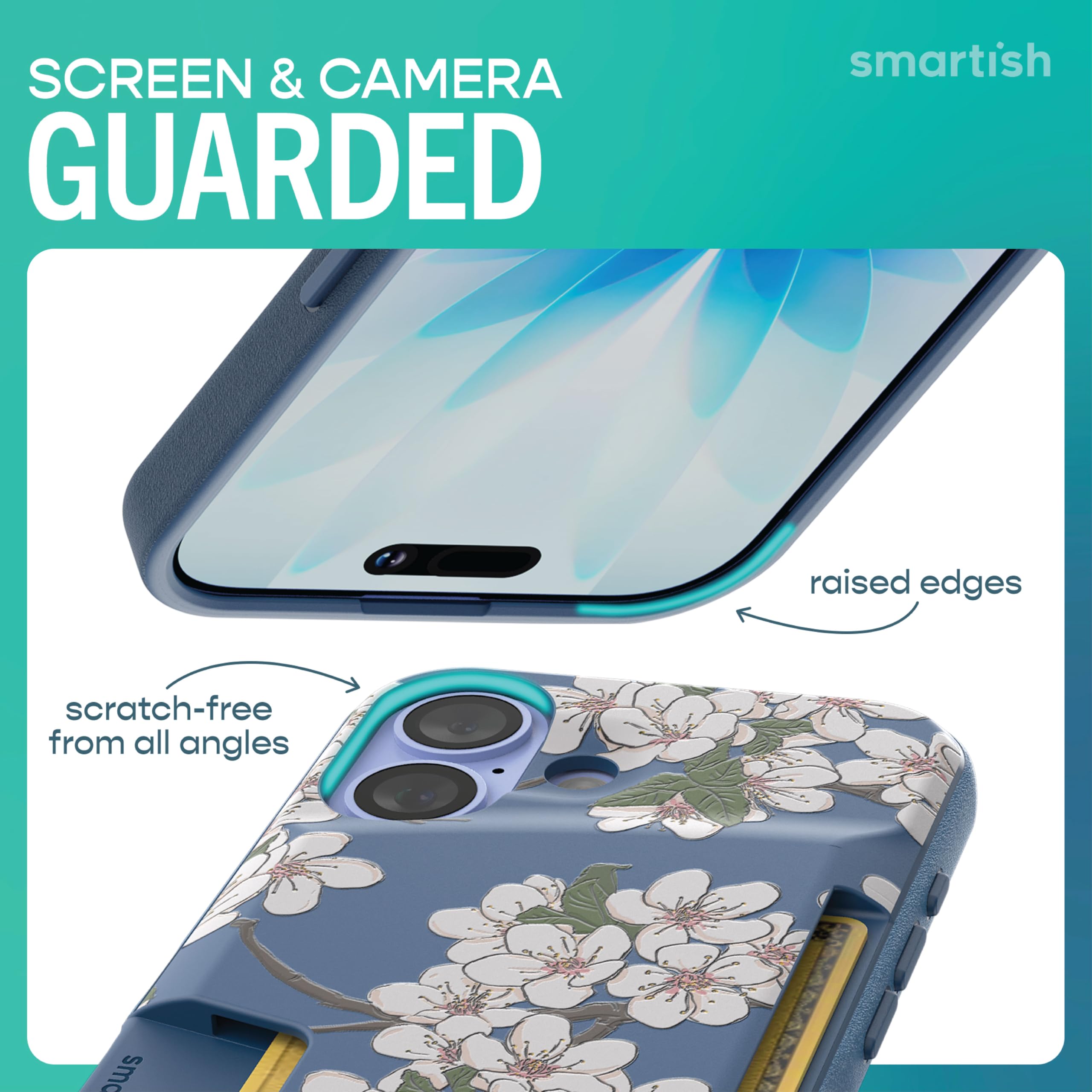 SCREEN & CAMERA GUARDED

smartish

raised edges

scratch-free from all angles