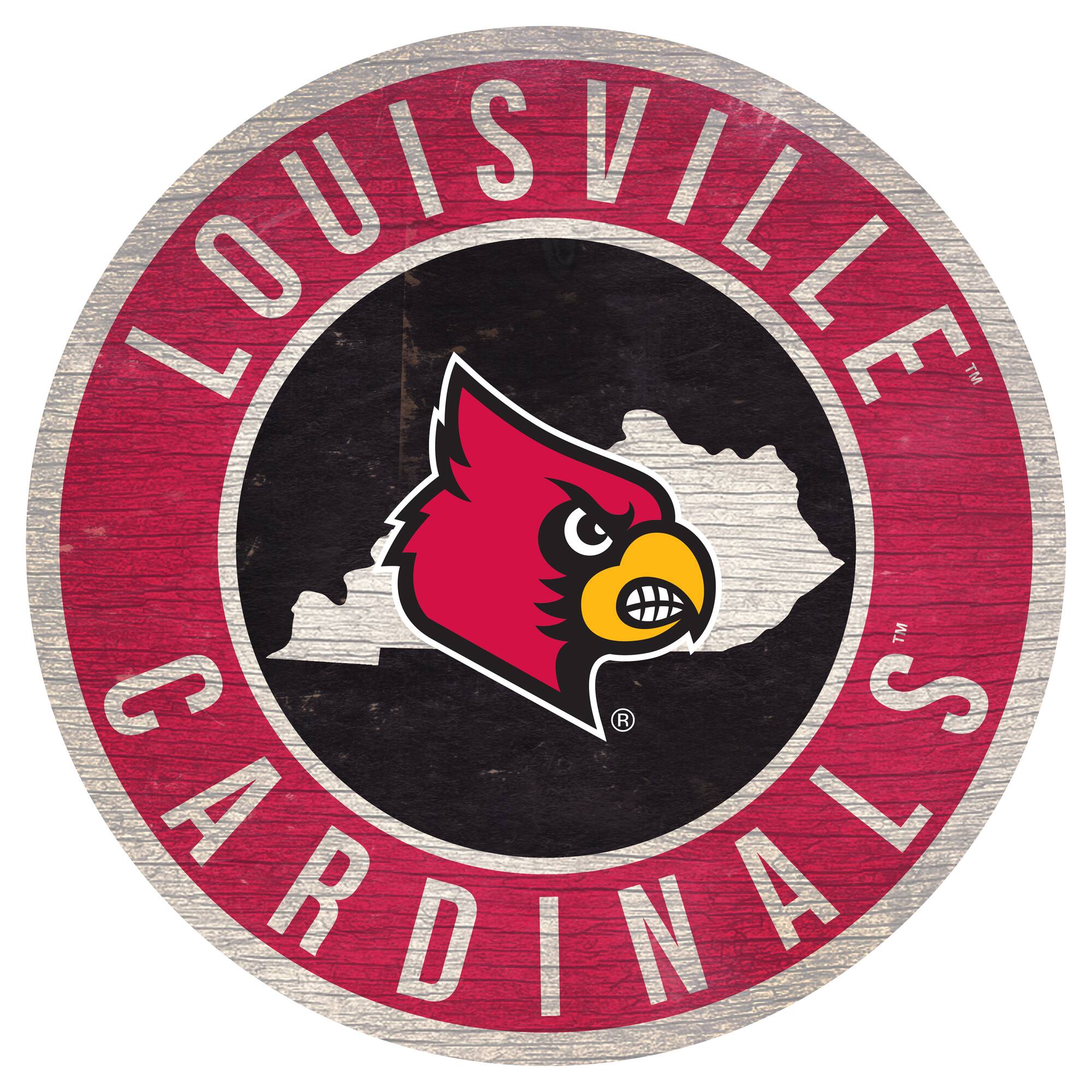 Louisville Cardinals 12'' x 12'' State Circle Sign