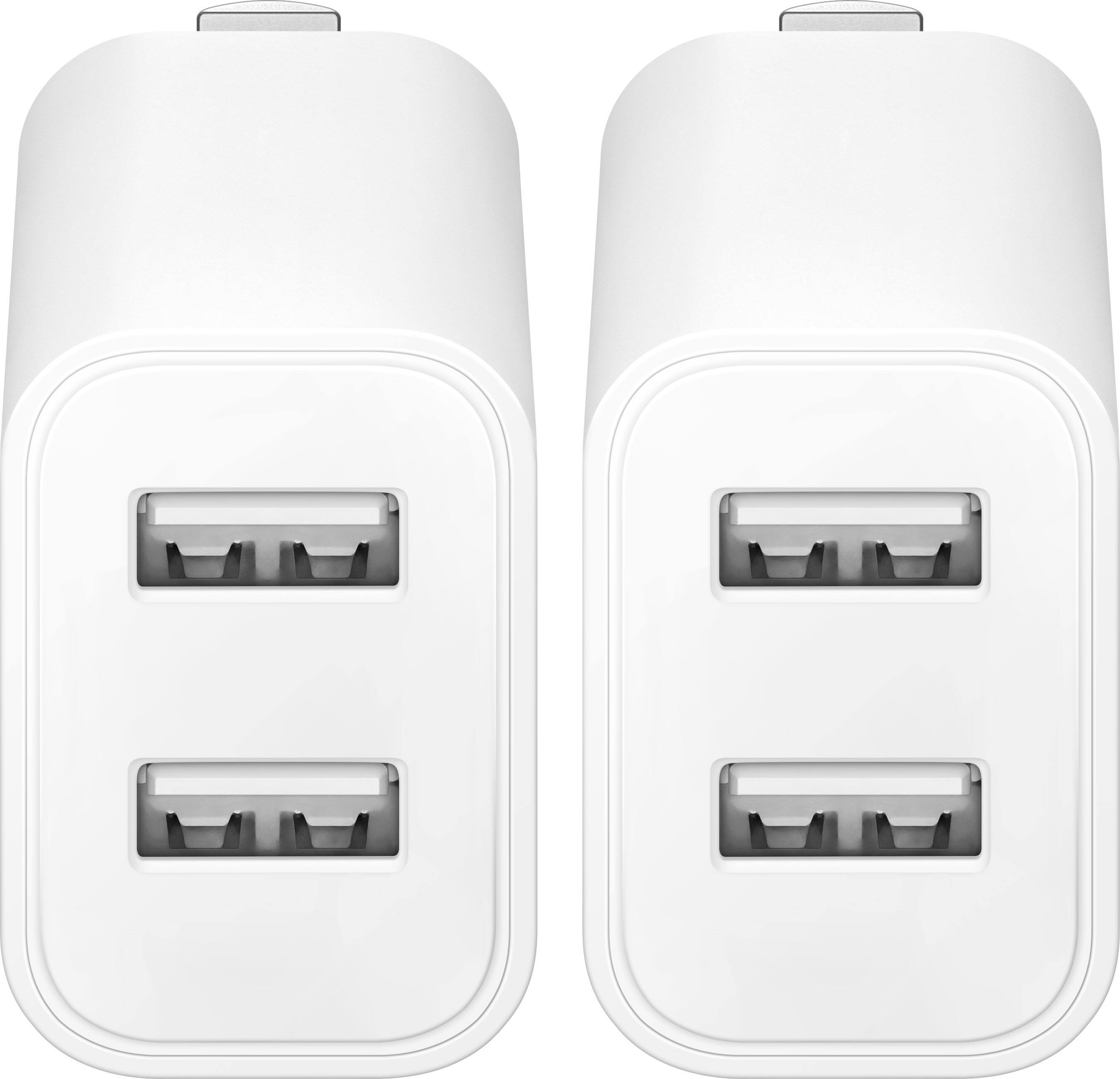 Alt View 12. Best Buy essentials™ - 12W Dual-Port Wall Charger (2-pack) for Smartphones, Tablets, and Other USB Devices - White.