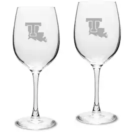 Jardine - Louisiana Tech Bulldogs 16oz. 2-Piece Traditional White Wine Glass Set - Multicolor