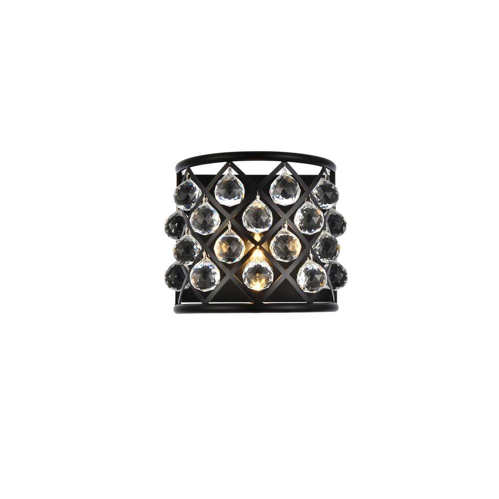 Alt View 4. Urban Classic - Madison 1 light Matte Black Wall Sconce Clear Royal Cut Crystal - Matte Black.