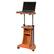 Front. Hivvago - Mobile Sit Down Stand Up Desk Adjustable Height Laptop Cart in Wood-grain Finish - Brown.