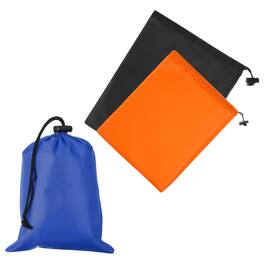 Unique Bargains - Drawstring Stuff Sack with Toggle 3 Sizes 3pcs Waterproof Travel Storage Pouch for Gym Hiking Yoga Office Shoes - Sapphire Blue/Orange/Black